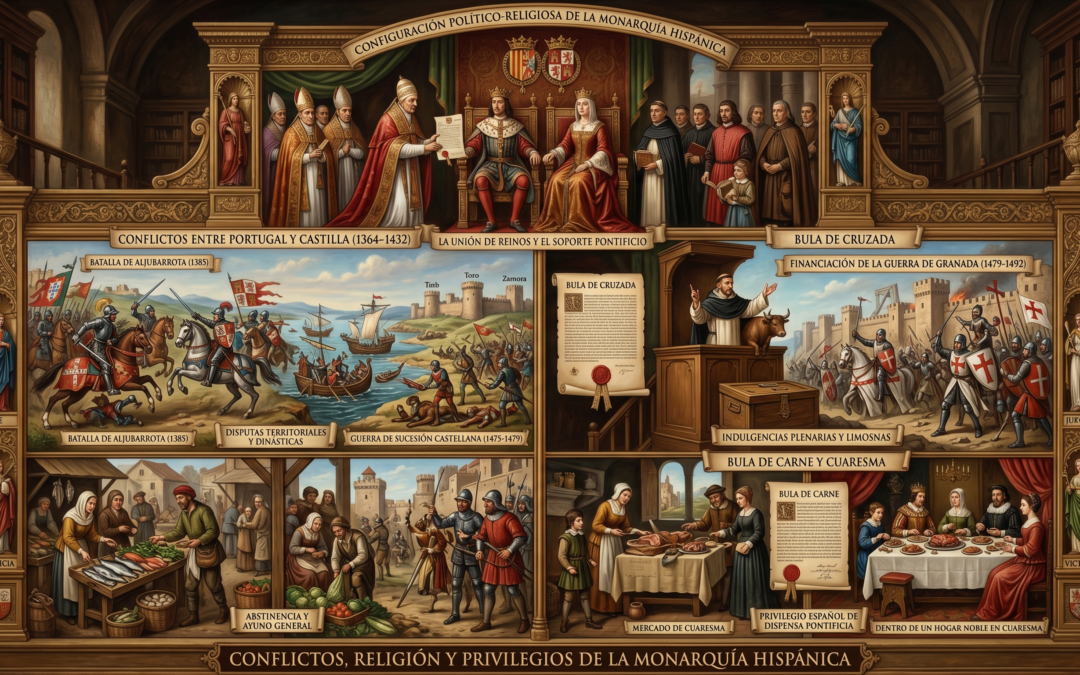 Conflictos entre Portugal y Castilla (1364-1432), configuración político-religiosa de la monarquía hispánica, Bula de Cruzada, Bula de Carne y Cuaresma