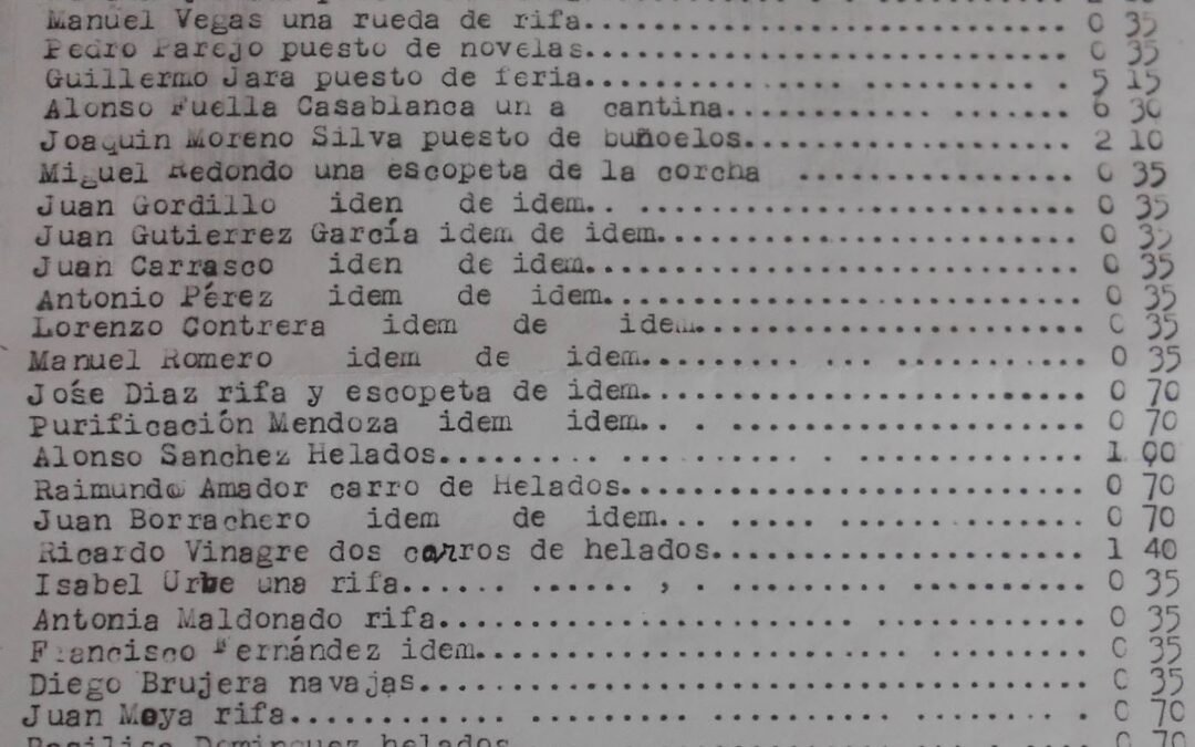 La Feria de Lobon en 1931. Los puestos y atracciones pagaron 44,25 pesetas